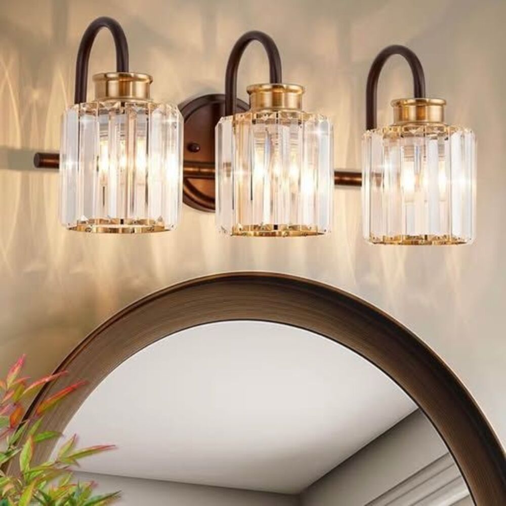 ORB Bathroom Light Fixtures with K9 Crystal Lampshade